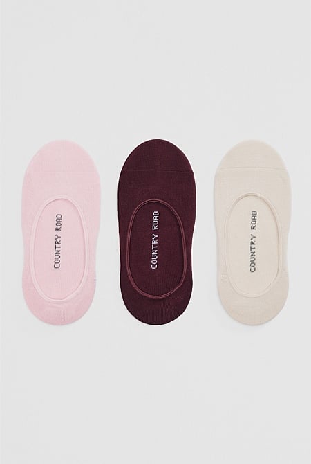 Australian Cotton Blend No-Show Sock Pack of 3