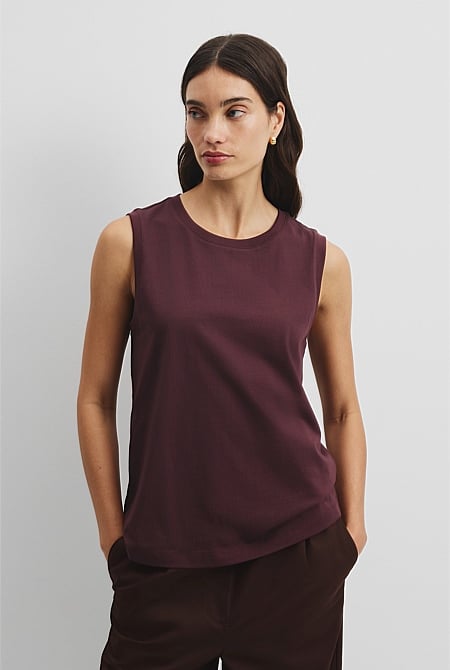 Australian Cotton Relaxed Crew Tank