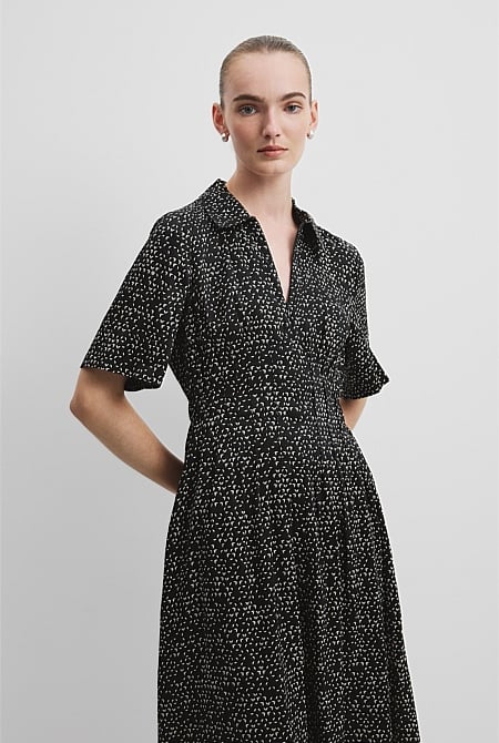 Geometric Print Shirt Dress