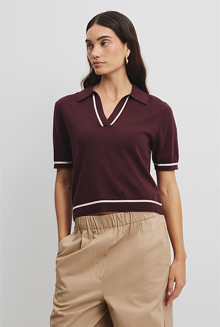 Cashmere Blend Short Sleeve Knit