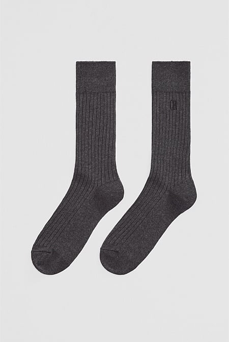 Australian Cotton Blend CR Rib Crew Sock