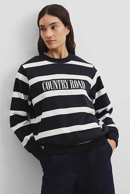 Australian Cotton Stripe Heritage Sweat