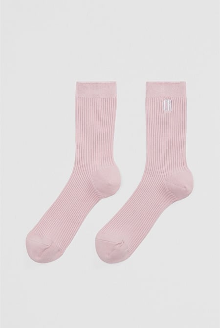 Australian Cotton Blend CR Ribbed Three Quarter Crew Sock