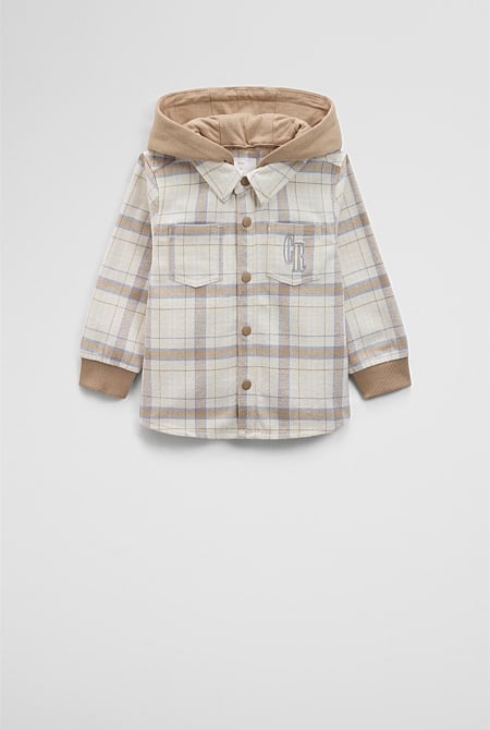 Organically Grown Cotton Hooded Check Shirt
