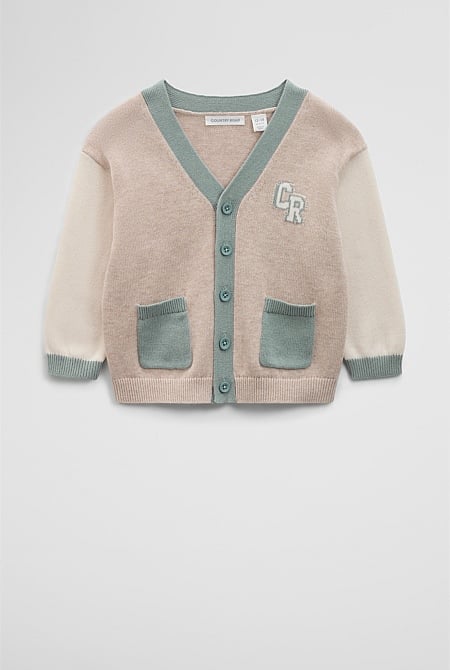 Contrast Knit Cardigan