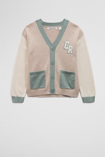Contrast Knit Cardigan