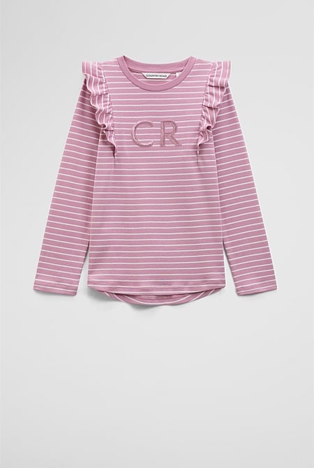 Long Sleeve Logo Frill T-Shirt