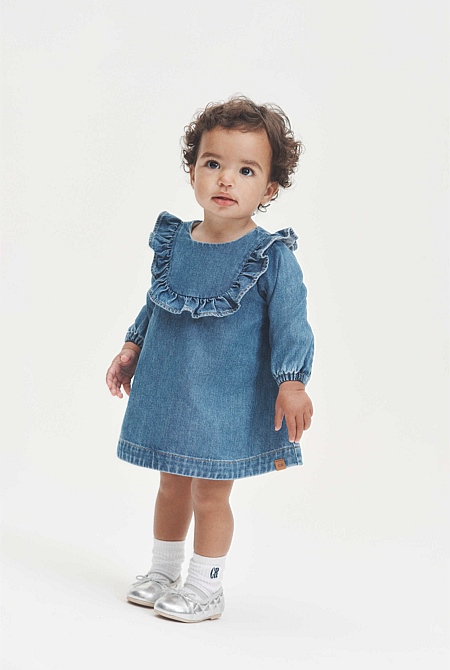 Denim Frill Dress