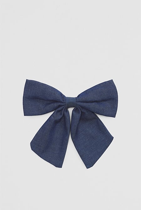 Denim Bow Clip