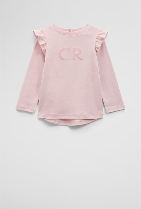 Long Sleeve Logo Frill T-Shirt