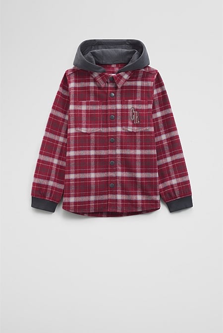 Organically Grown Cotton Hooded Check Shirt