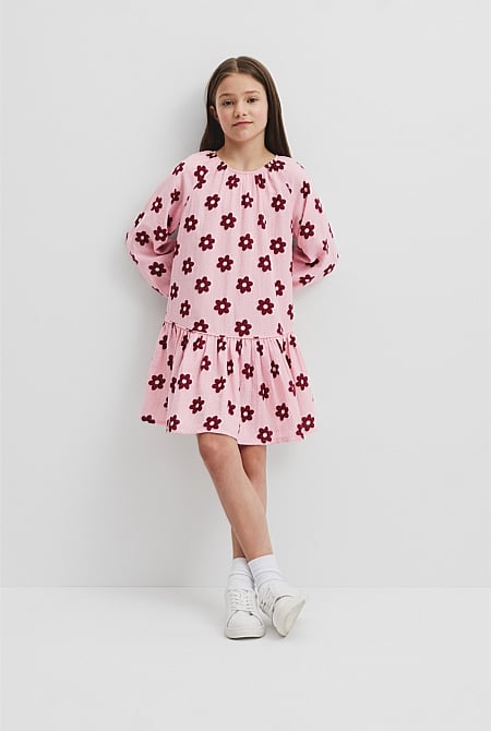 Drop Waist Long Sleeve Dress