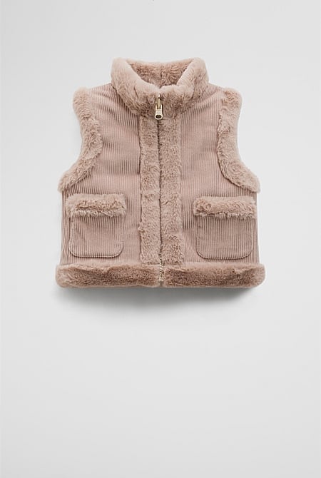 Reverse Faux Fur Vest