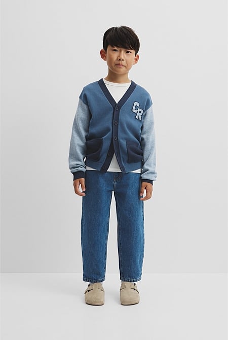 Contrast Knit Cardigan