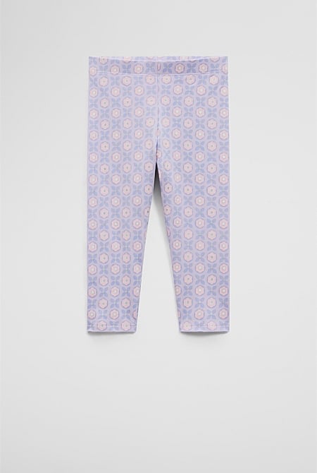 Organically Grown Cotton Blend Geometric Legging