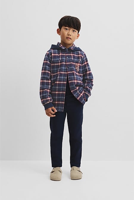 Organically Grown Cotton Hooded Check Shirt