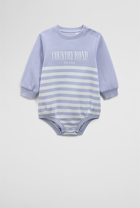 Organically Grown Cotton Logo Oversized Long Sleeve Bodysuit