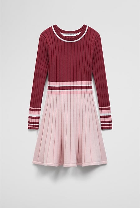 Placed Strap Knit Dress