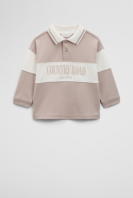 Organically Grown Cotton Logo Rugby T-Shirt