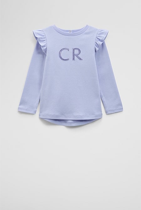 Long Sleeve Logo Frill T-Shirt