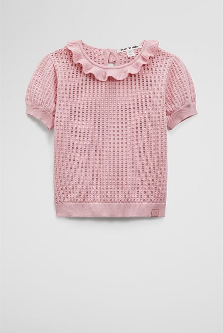 Frill Neck Knit Top