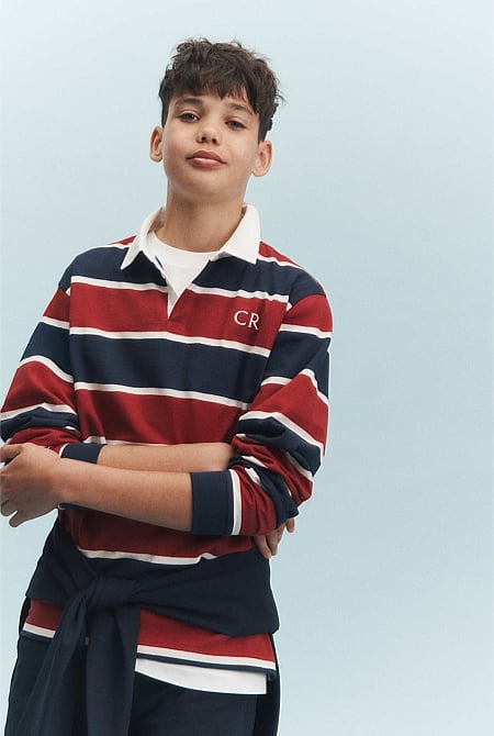 Teen Long Sleeve Rugby T-Shirt