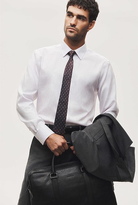 Regular Fit Pinstripe Travel Shirt