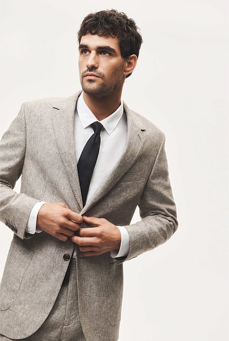 Regular Linen Cotton Textured Jacket