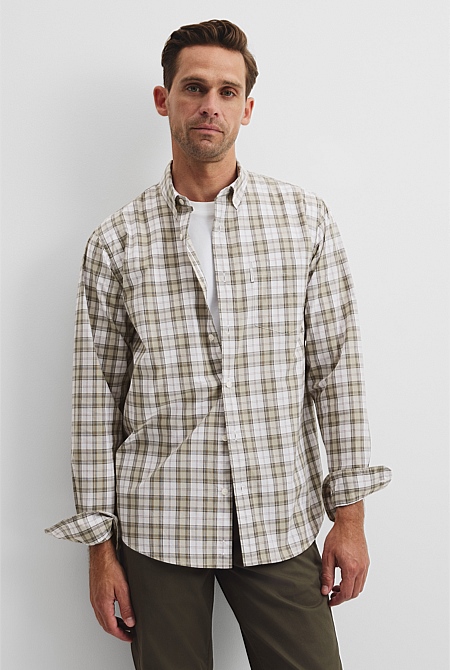 Regular Fit Cotton Check Shirt