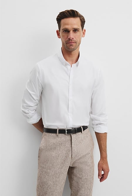 Long Sleeve Slim Fit Cotton Stretch Shirt