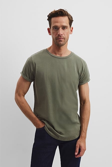 Australian Cotton Longline Garment Dye T-Shirt