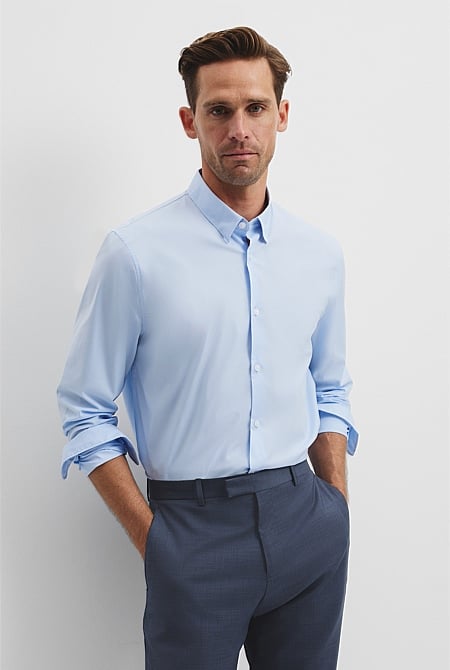Long Sleeve Slim Fit Cotton Stretch Shirt