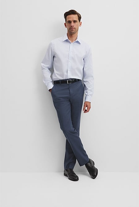 Slim Fit Stripe Travel Shirt