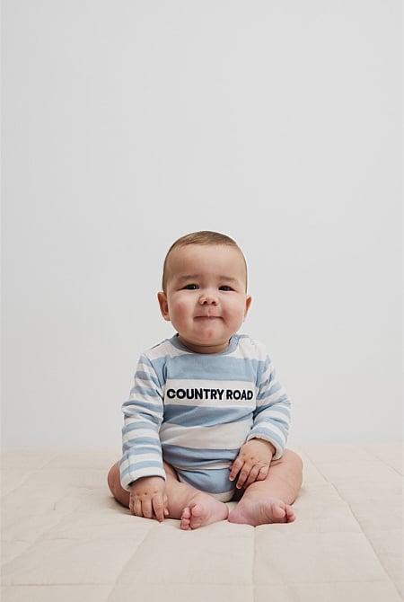 Spliced Stripe Long Sleeve Bodysuit