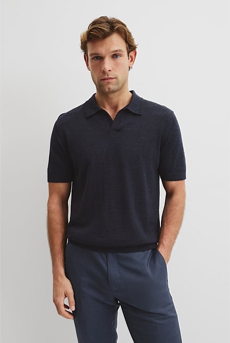 Australian Merino Short Sleeve Trophy Knit Polo