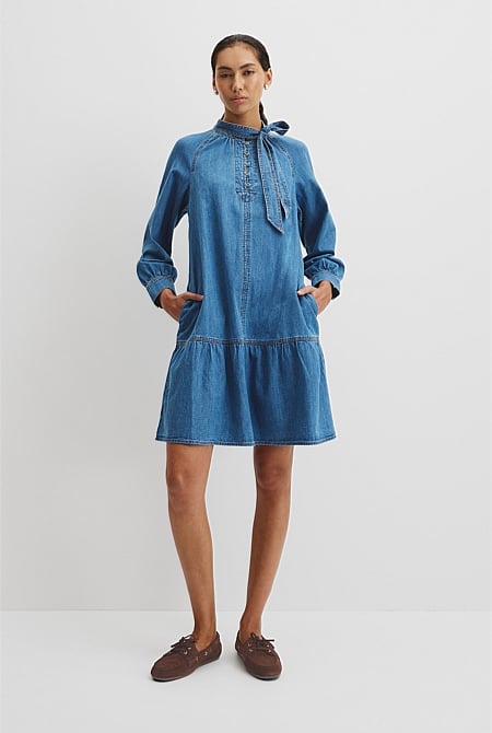 Soft Denim Smock Dress