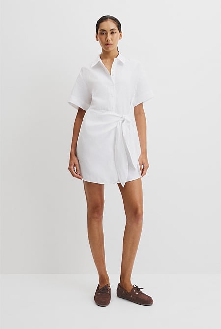 Organically Grown Linen Mini Shirt Dress
