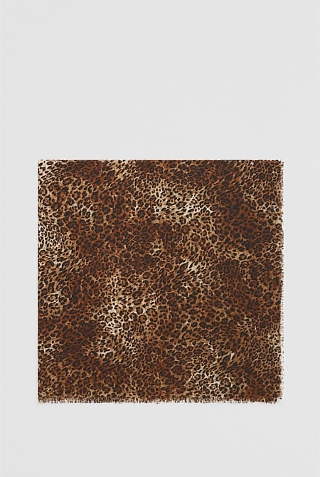 Wool Leopard Scarf