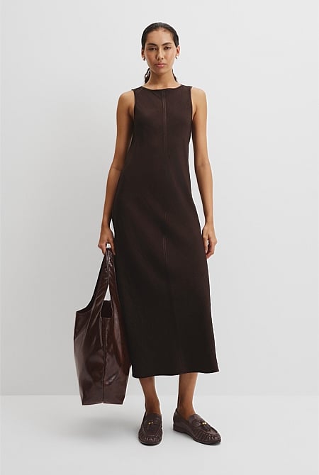 Boat Neck Bias Dress