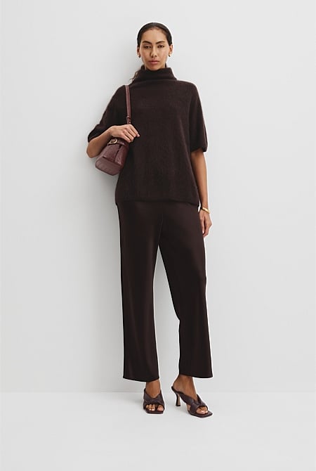 Short Sleeve Fluffy Knit