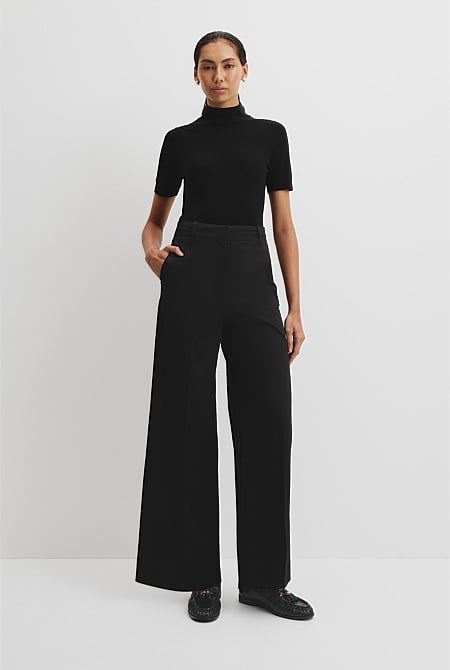 Cotton Sateen Wide Pant