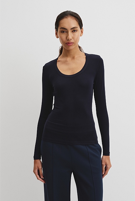 Cupro Rib Top