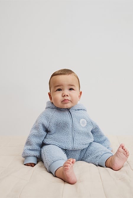 Recycled Polyester Sherpa Hooded Jumpsuit