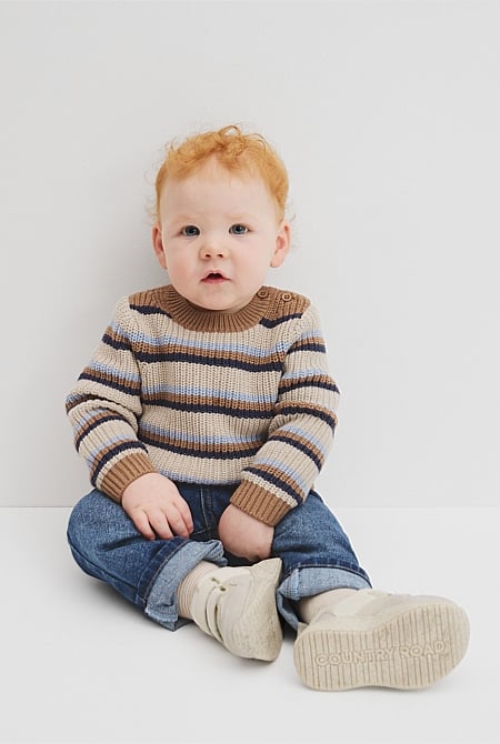 Crew Neck Stripe Knit