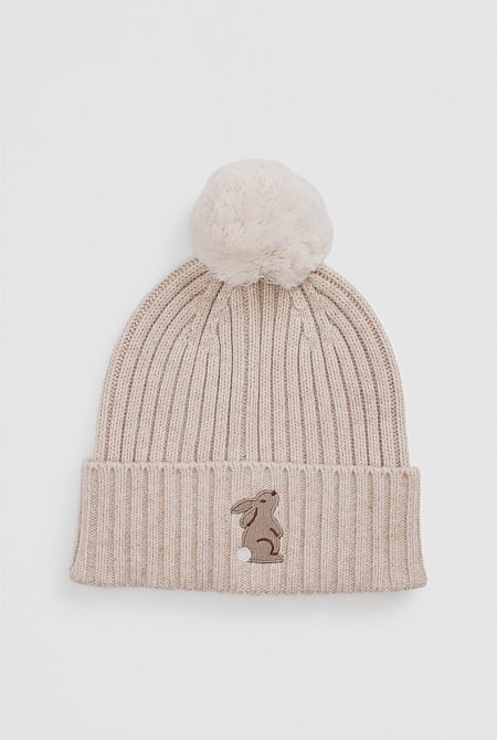 Organically Grown Cotton Blend Bunny Beanie