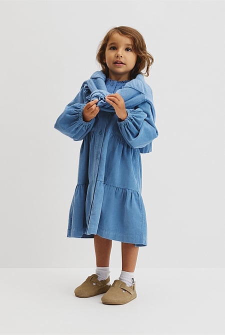 Organically Grown Cotton Long Sleeve Corduroy Dress