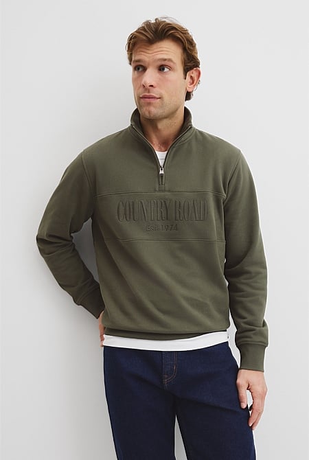 Australian Cotton Half Zip Heritage Sweat