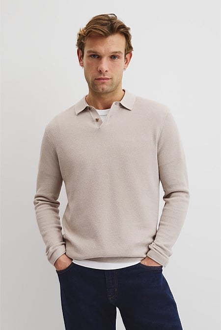 Australian Good Earth Cotton Pique Polo Knit