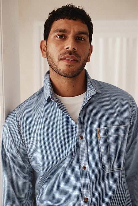 Australian Good Earth Cotton Workwear Regular Fit Grid Shirt