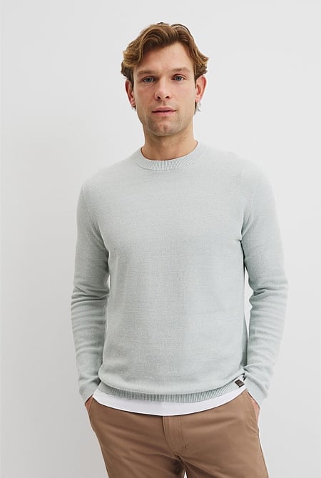 Australian Good Earth Cotton Pique Crew Neck Knit
